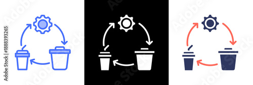 Recycling Process triple icon