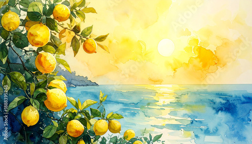 Wallpaper Mural Landscape with lemon trees Torontodigital.ca