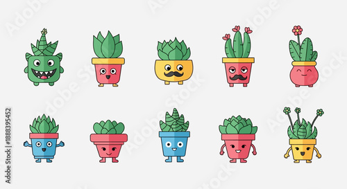 Collection of flat design desk lamps with adjustable arms