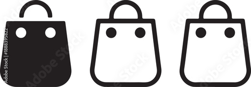 Bag shopping vector isolated icons collection. Line shopping bag icon. Eco bag icon.