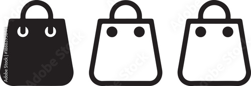 Bag shopping vector isolated icons collection. Line shopping bag icon. Eco bag icon.