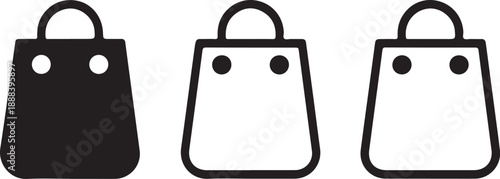 Bag shopping vector isolated icons collection. Line shopping bag icon. Eco bag icon.