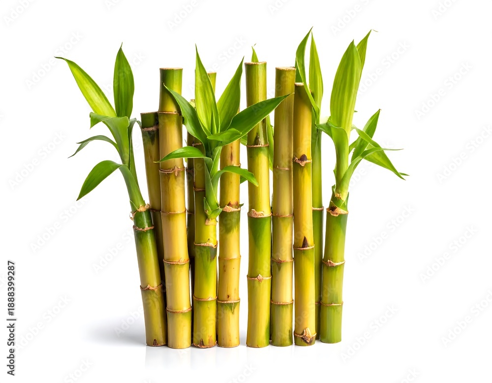 Fototapeta premium Bamboo Stems with Leaves.