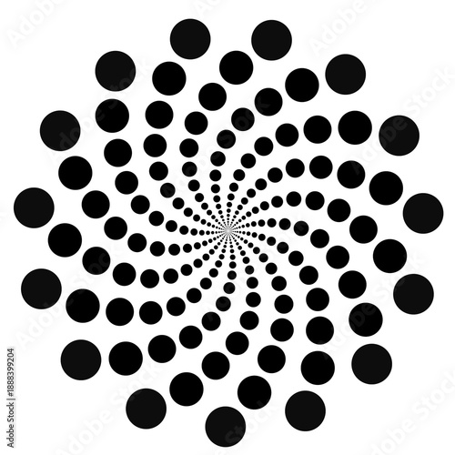 black and white abstract circle
