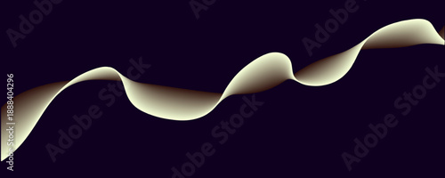Abstract flowing ribbon wave with smooth gradient lighting on a dark background creating a modern minimal design ideal for technology branding luxury visuals and creative concepts