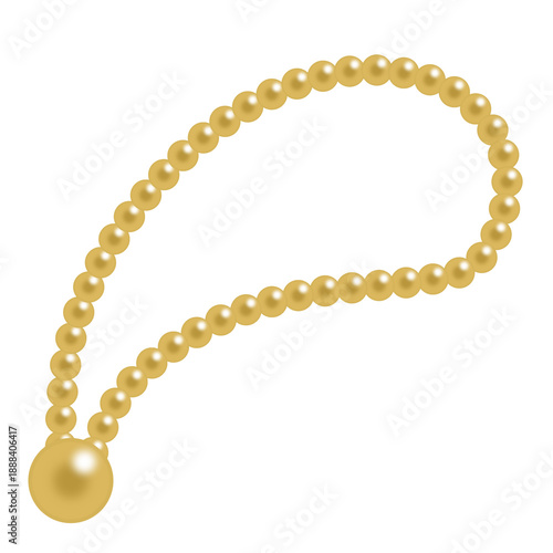 pearl necklace on white