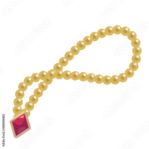 pearl necklace isolated on white