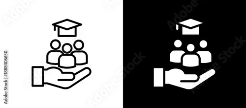 Student Responsibility whiteblack icon