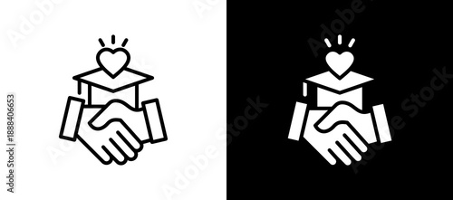 Respect In School whiteblack icon