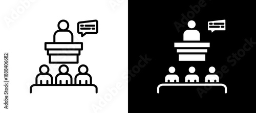 Student Participation whiteblack icon