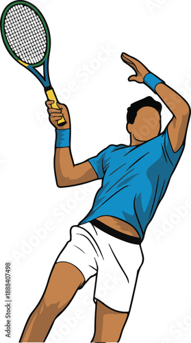 Tennis Serve Flat Vector | Sports Illustration