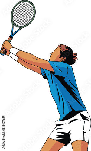Tennis Serve Flat Vector | Sports Illustration