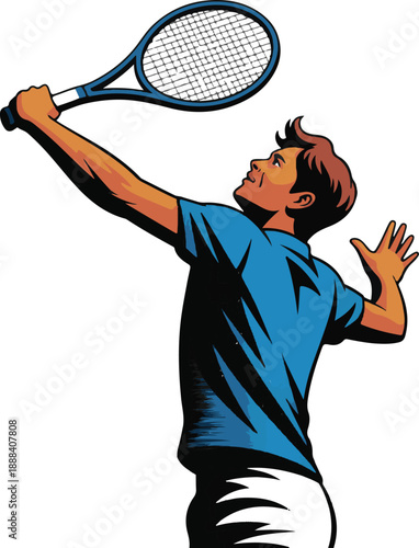 Tennis Serve Flat Vector | Sports Illustration