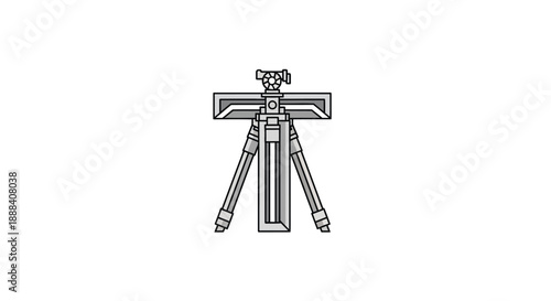Surveying Equipment Tripod with Leveling Instrument.
