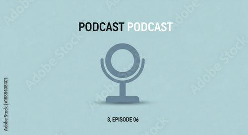 Podcast microphone illustration on light blue background