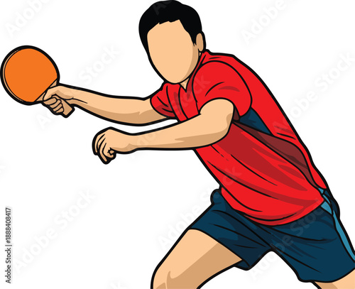 Table Tennis Player Flat Vector | Sports Illustration