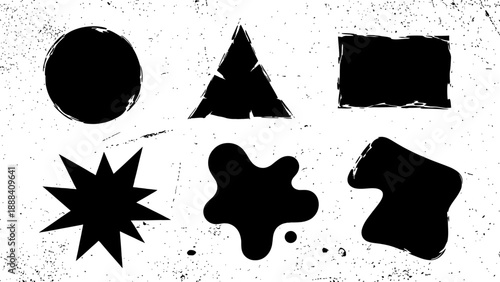 Set of black grunge shapes. design elements for banners and backgrounds, vector illustration.