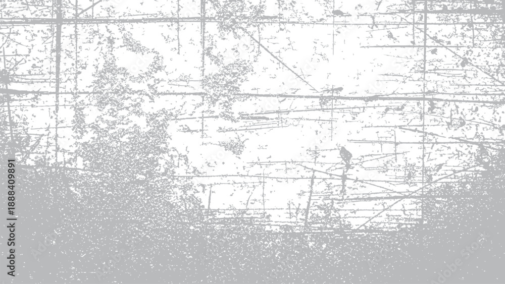 Fototapeta premium Distressed light gray grunge overlay texture with transparent background element design vector illustration.