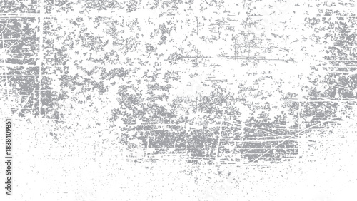 Subtle abstract distressed light gray grunge overlay with transparent background element vector illustration.