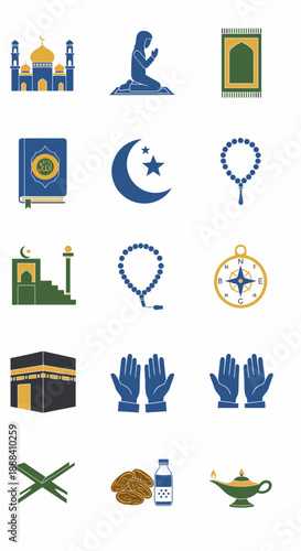 Islamic Symbols and Icons Collection.