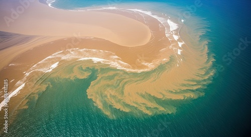 Coastal waters with sand swirls