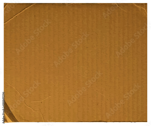 Corrugated cardboard texture background, brown paper sheet with vintage wrinkles vector illustration.