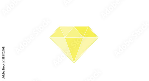 Yellow Diamond Gemstone Icon Isolated on White Background.