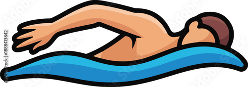 Swimming Flat Vector | Water Sports Illustration