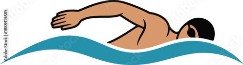 Swimming Flat Vector | Water Sports Illustration