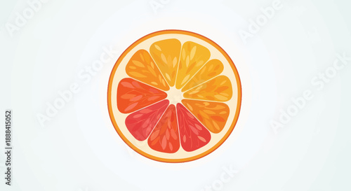 Colorful Citrus Fruit Slice Illustration Featuring Bright Juicy Segments and Refreshing Design