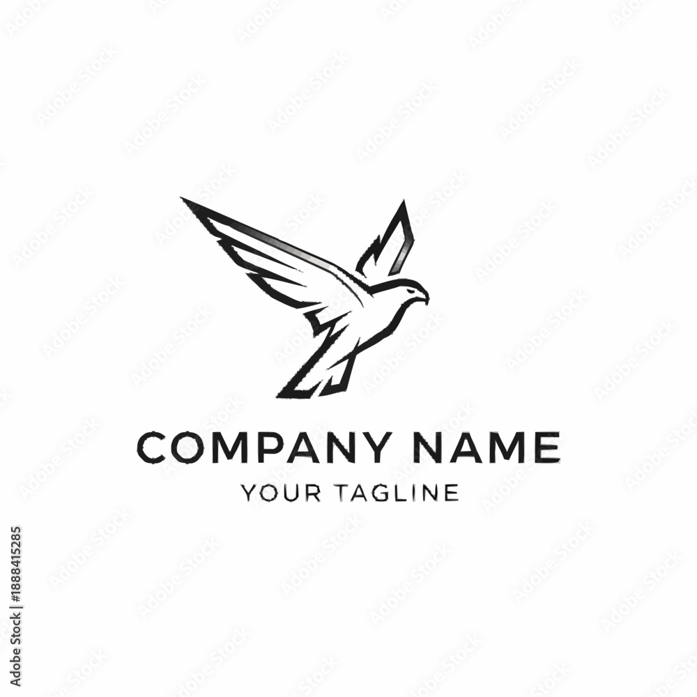 Obraz premium Elegant Black and White Eagle Logo Design with Spread Wings.