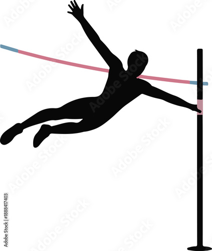 Pole Vault Flat Vector | Athletics Illustration