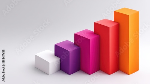 Colorful bar graph representing growth and progress in business, finance, or statistics with vibrant colors and modern design aesthetics Free Download Colorful bar graph representing growth and progress in business, finance, or statistics with vibrant colors and modern design aesthetics - GFXLoad