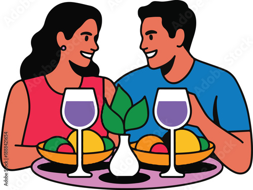 Couple Eating Dinner