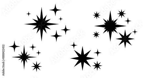 Sparkling Starbursts and Twinkling Stars Collection for Festive and Celebration Designs