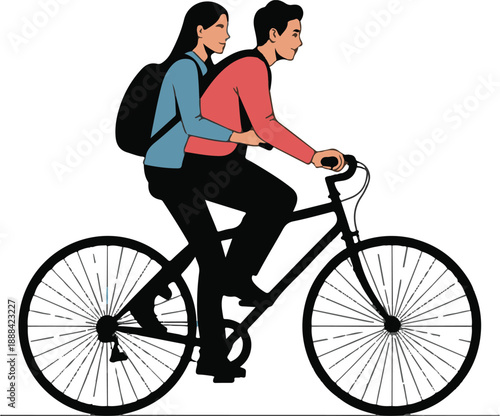Couple Riding Bicycle