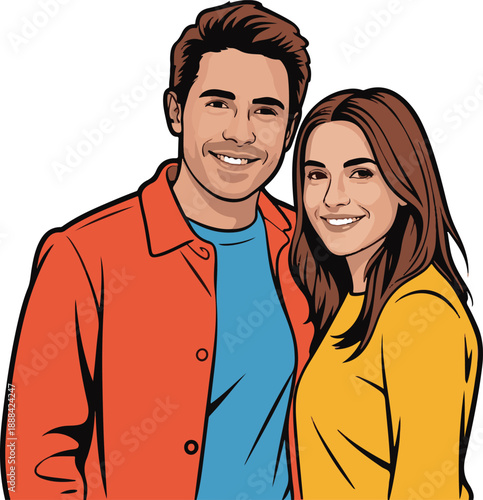 Together Couple Flat Vector | Partnership Illustration