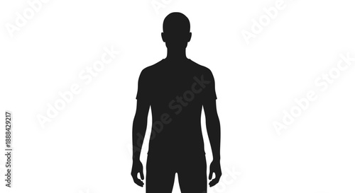 Full Body Silhouette of a Man Standing Confidently Against a White Background