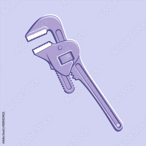 Adjustable Pipe Wrench - Plumbing Tool Illustration