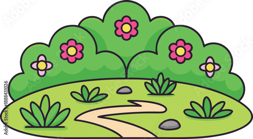 Beautiful Garden Landscape Design. Elegant Garden Design Concept. Modern Garden Landscape Style. Decorative Home Garden Design. Green Garden Outdoor Design. Classic Garden Landscape Design