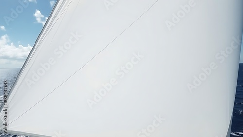  Vast white sailcloth billowing in strong wind over deep blue ocean. mobility guides, transit brochures, designed for transport & logistics marketing, used by content marketers.