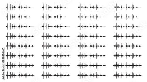 A Visual Symphony Intricate Waveform Patterns in a Monochrome Grid