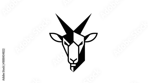 Geometric Goat Head Logo Icon Vector Art