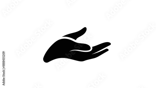 Open Hand Silhouette Icon