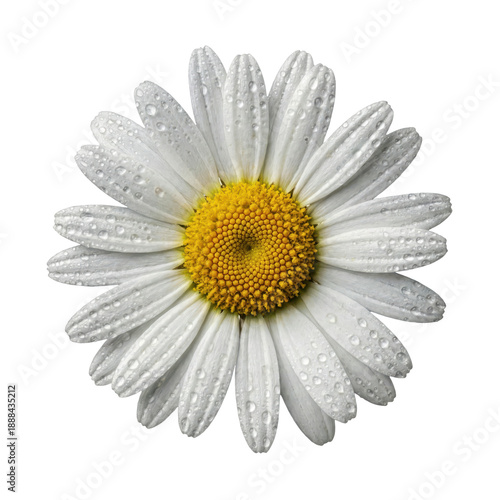 White Daisy Flower with Fresh Morning Dew Drops