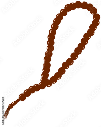 illustration of wooden prayer beads