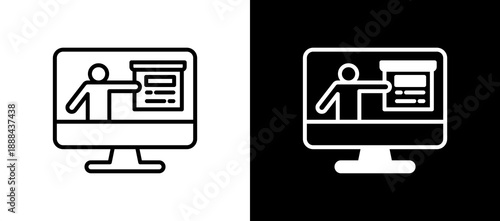 Online Training whiteblack icon