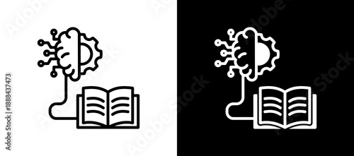 Ai Learning whiteblack icon