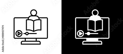 Virtual Education whiteblack icon