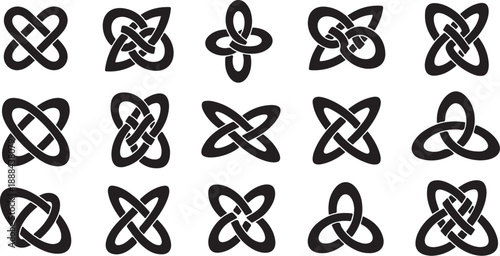 Celtic knot pattern with black lines on white background